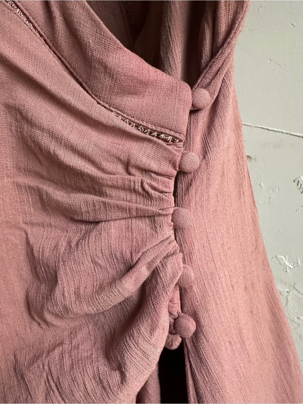 Free People Intimately Mauve Asymmetrical Button Mini Dress Boho Fairycore XS